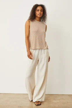 MONROW Stripe Muscle Tank SAHARASTRIPE Online